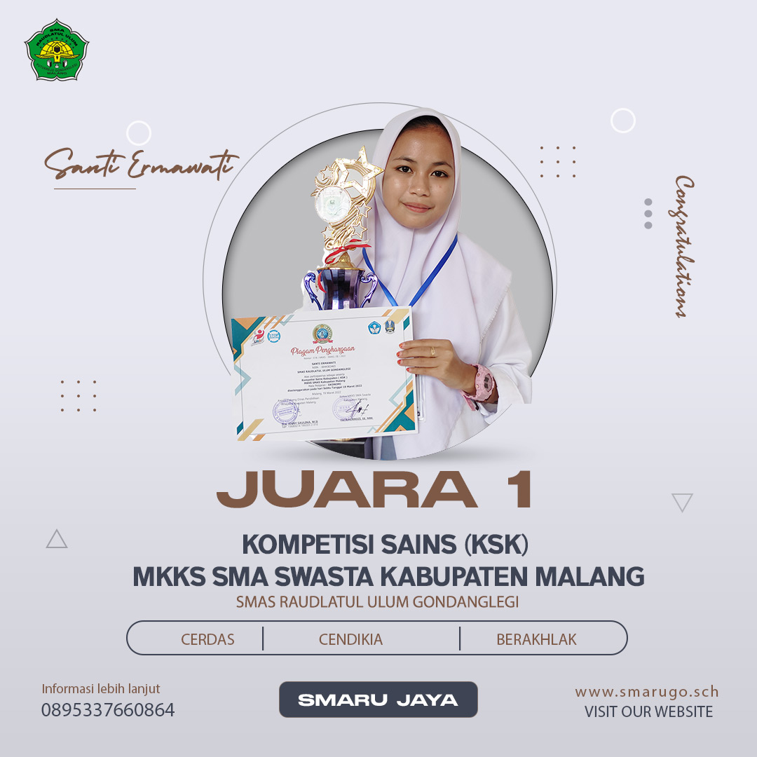 JUARA 1 KOMPETISI SAINS MKKS SMA SWASTA KABUPATEN MALANG (klik disini) JUARA 1 KOMPETISI SAINS MKKS SMA SWASTA KABUPATEN MALANG (klik disini)
